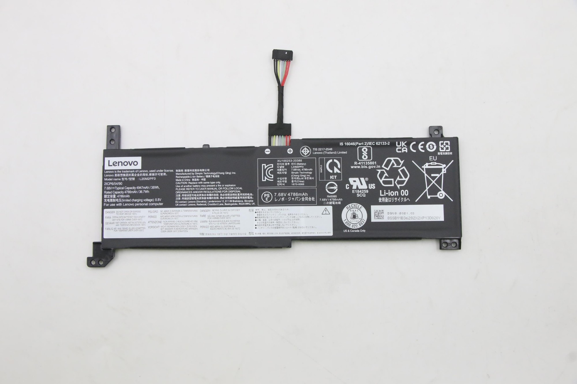 Lenovo 5B11b36280 Laptop Spare Part Battery