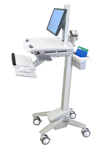 Image of Ergotron StyleView EMR Cart with LCD Pivot White Flat panel...