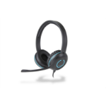 Cyber Acoustics AC5008 headphones/headset Wired Head-band Office/Call center Black, Blue