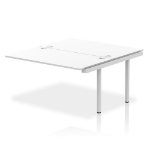 Dynamic Impulse Back-to-Back Bench Desk Extension Kit W1400 x D1600 x H730mm White Finish Silver Frame - IB00225 DD