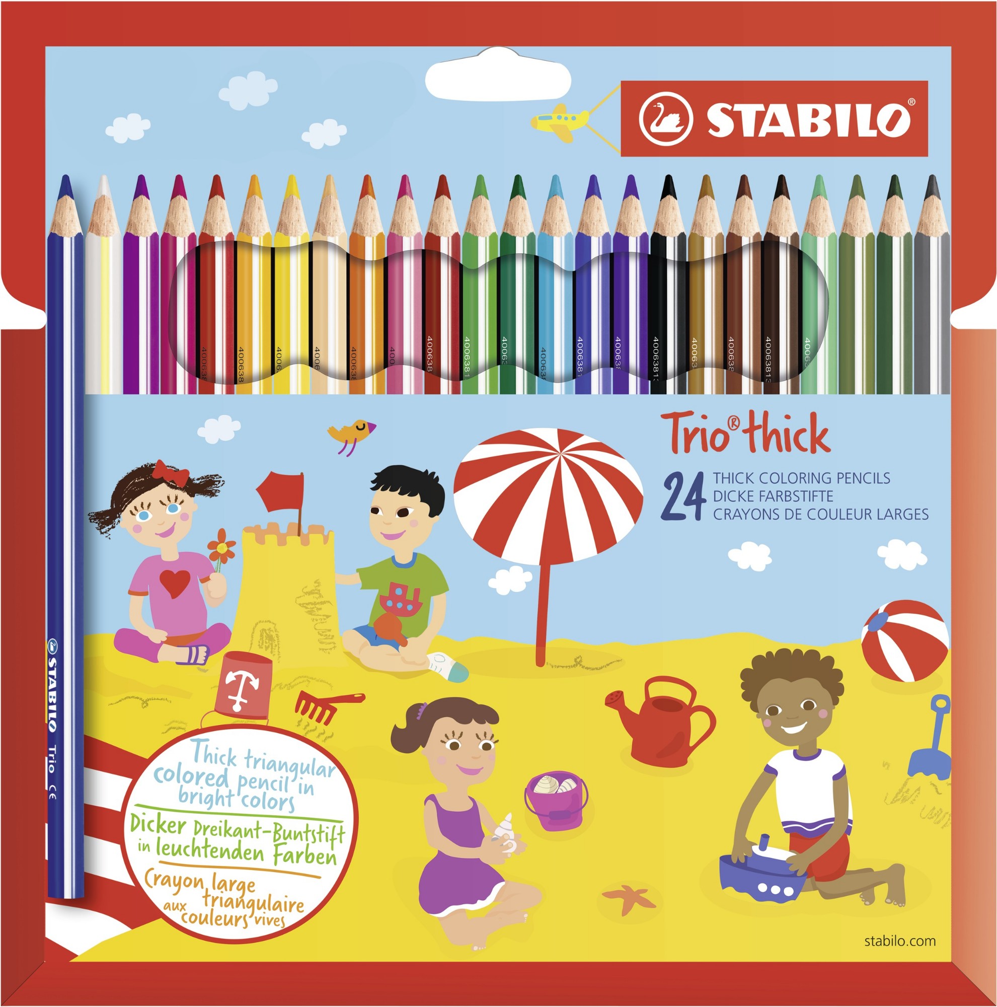 Stabilo Trio Thick Triangular Colouring Pencils Multicolour Pack of 24 (203/24-01)