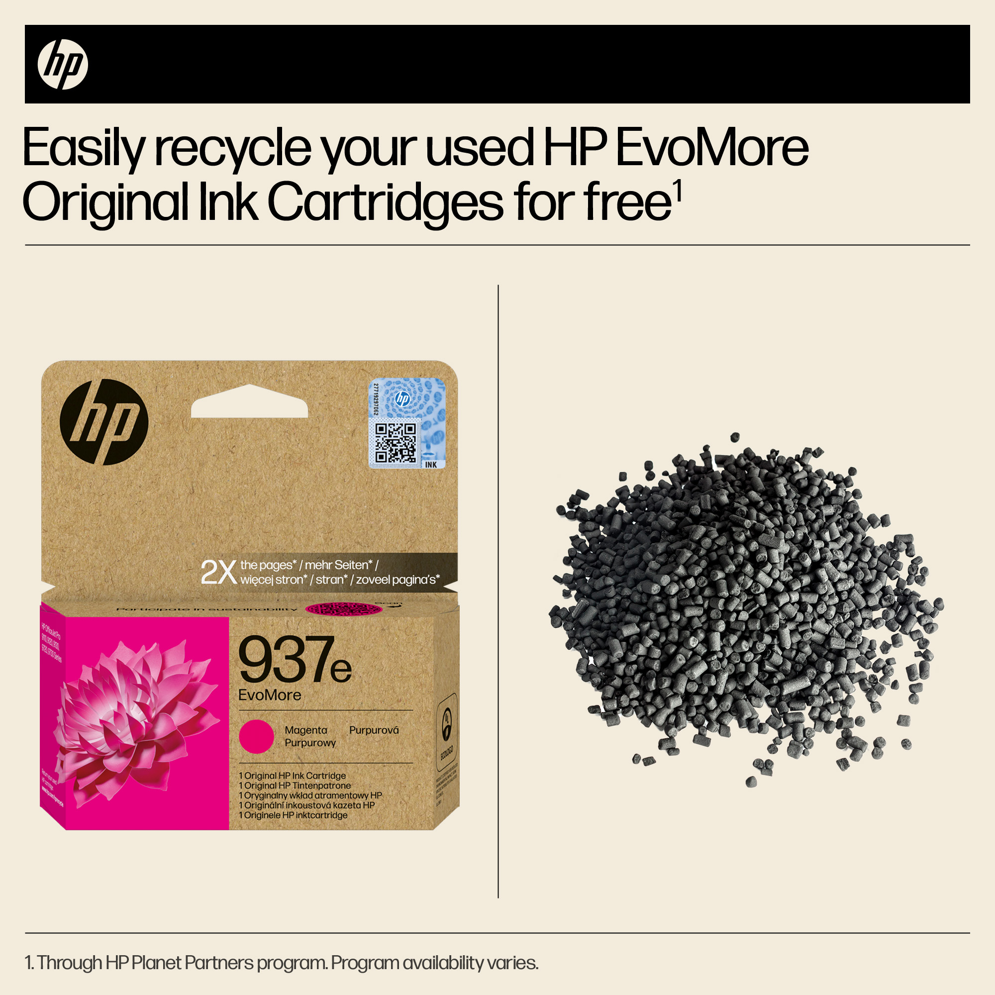 HP 4S6W7NE/937E Printhead cartridge magenta Evomore, 1.65K pages ISO/IEC 19752 for HP OJ Pro 9100/e