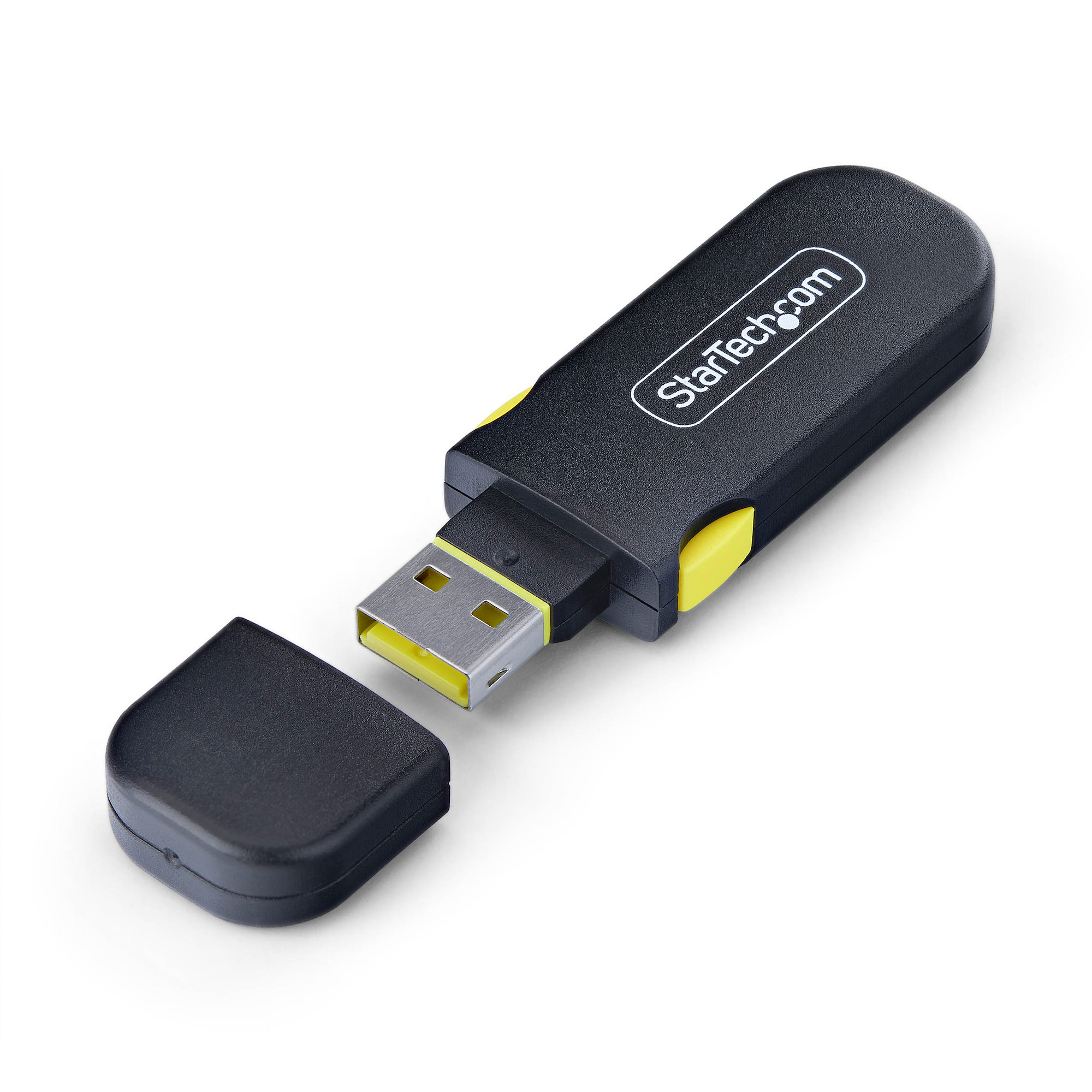 StarTech.com USB-A Port Blocker Key with 4x Latching USB-A Dust Cover Plugs, Snap-In Reusable Port Protectors for Laptops & Computers