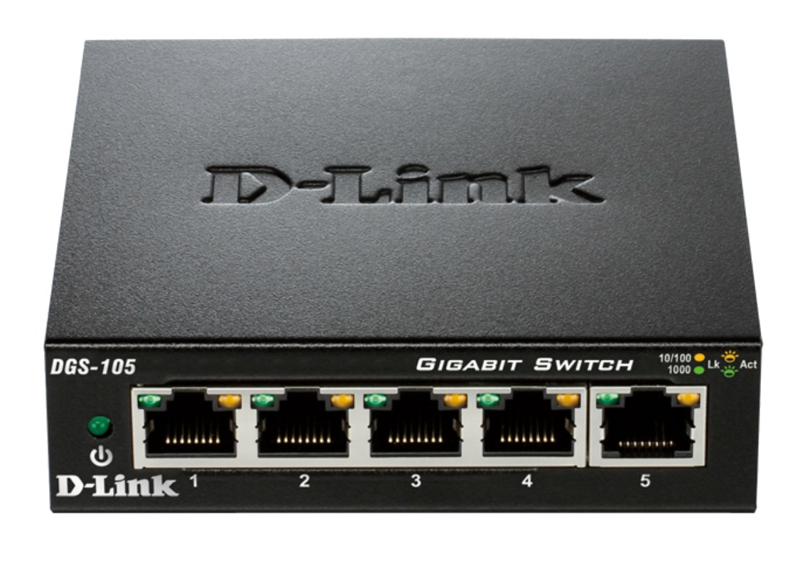 D-Link DGS-105 network switch Unmanaged L2 Gigabit Ethernet (10/100/10