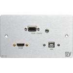 SY Electronics SY-WP-HVU-BA socket-outlet VGA + HDMI + 3.5mm + USB Type B Aluminium