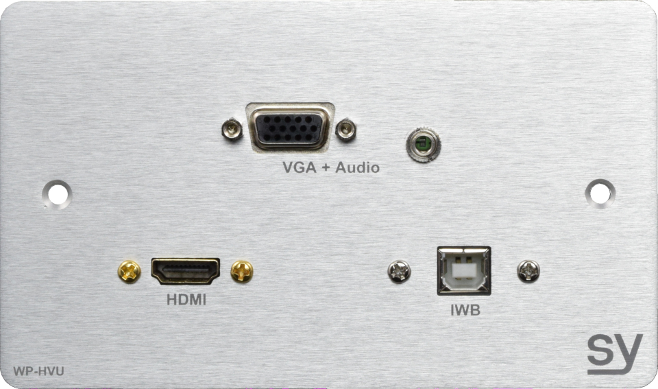 Image of SY Electronics SY-WP-HVU-BA socket-outlet VGA + HDMI + 3.5mm + USB...