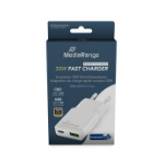MediaRange EU Product - Ladeger+?t 30W 2-Port 1x USB-A/1x USB-C GaN wei+?