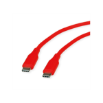 ROLINE USB 2.0 Cable, C–C, M/M, 60W, silicone, red, 1 m