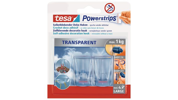 Image of TESA 58813-00000-20 - Indoor - Universal hook - Transparent - 1 kg...