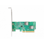 DeLOCK PCI Express 4.0 x8 Card to 2 x internal SFF-8654 4i NVMe - Bifurcation - Low Profile Form Factor