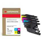 AgfaPhoto Compatible Ink Cartridge Multipack, Black/Cyan/Magenta/Yellow, Replacement for Brother LC1280XLVALBPDR, 1 x 2,400/3 x 1,200 Pages