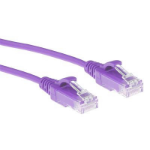 ACT Paarse 1,5 meter LSZH U/UTP CAT6 datacenter slimline patchkabel snagless met RJ45 connectoren
