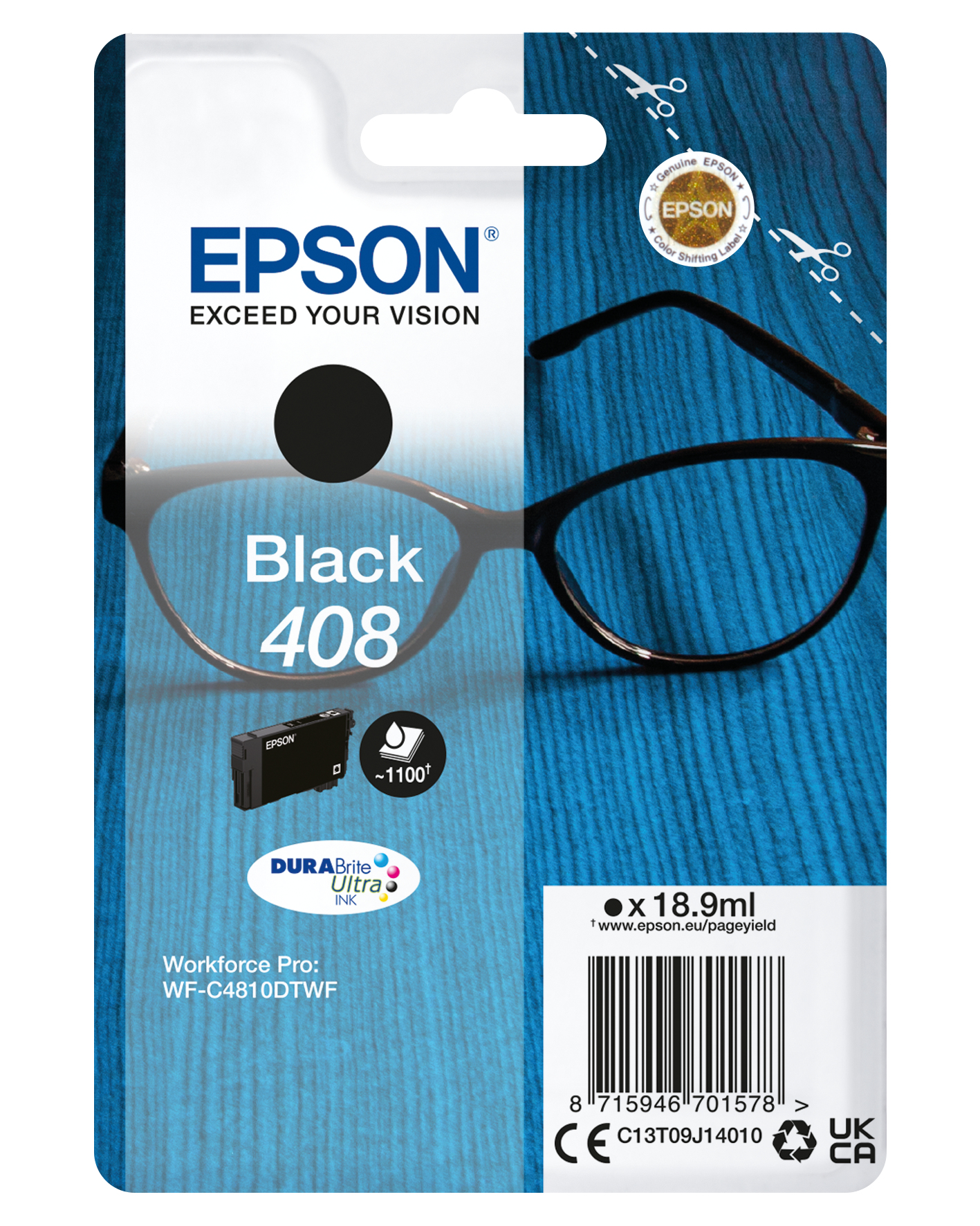 Image of Epson C13T09J14010/408 Ink cartridge black, 1.1K pages ISO/IEC...