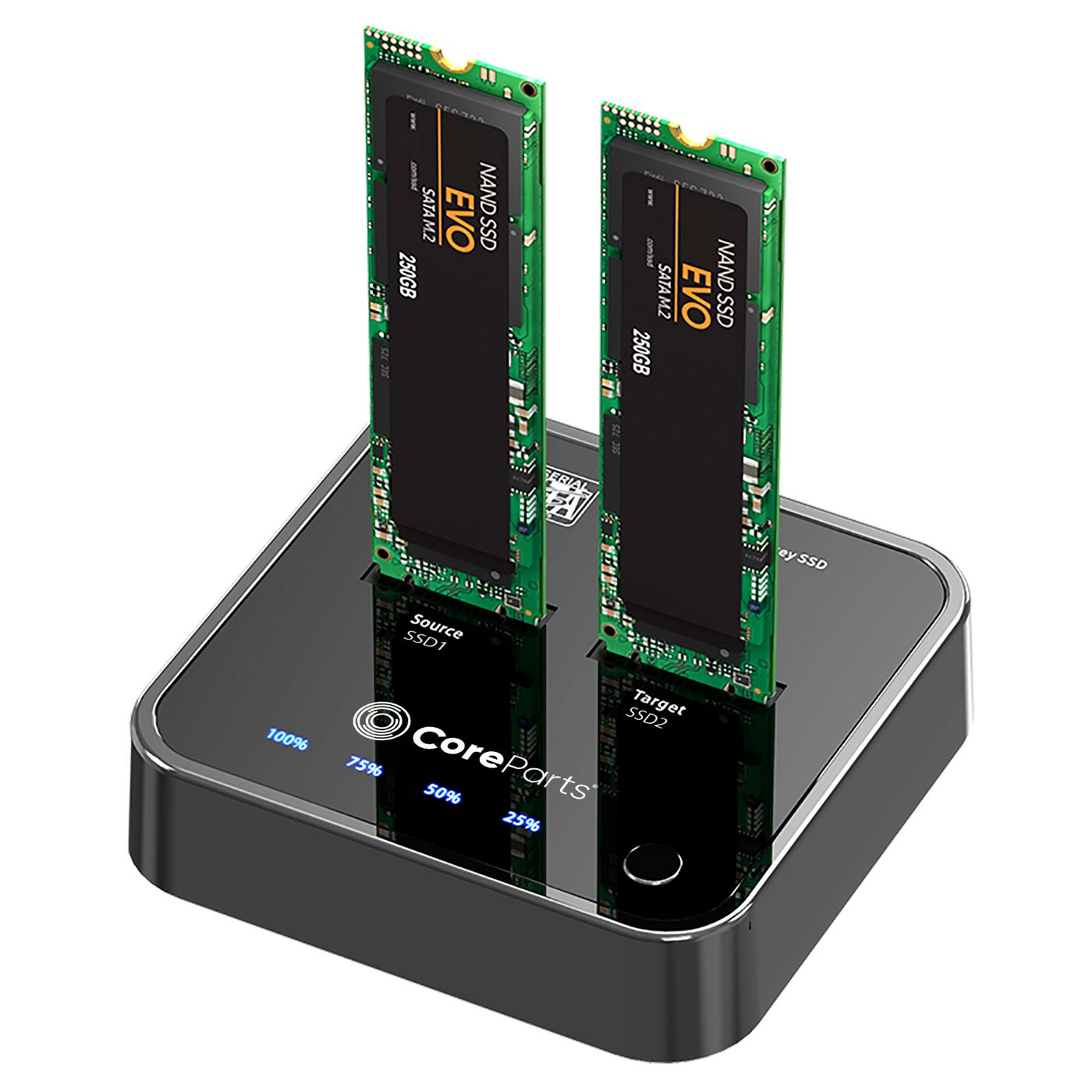 Image of CoreParts MS-CLONER-SATA storage drive docking station Black