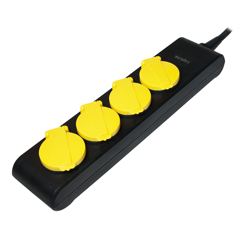 Image of LogiLink LPS212 power extension 1.4 m 4 AC outlet(s) Black, Yellow