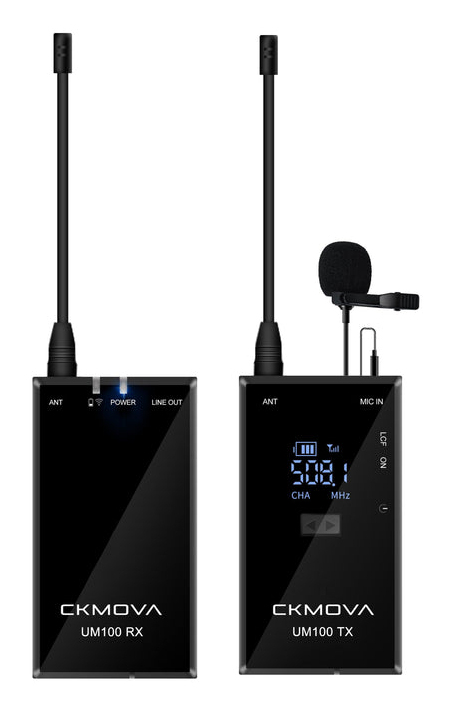 CKMOVA UM100 UHF Wireless Microphone 1x Transmitter + 1x Receiver 3.5mm Kit thumbnail