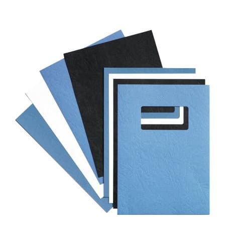 GBC LeatherGrain Binding Covers 250gsm with window A4 Blue (50)