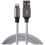 Maplin Lightning Connector to USB-A Braided Cable 1m Silver