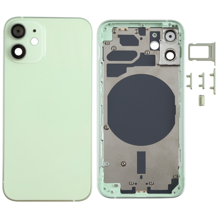 EU Product - iPhone 12 Mini Complete Back Cover with Frame (No Logo) - Green thumbnail