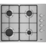 Beko 60cm 4 Burner Gas Hob - Stainless Steel