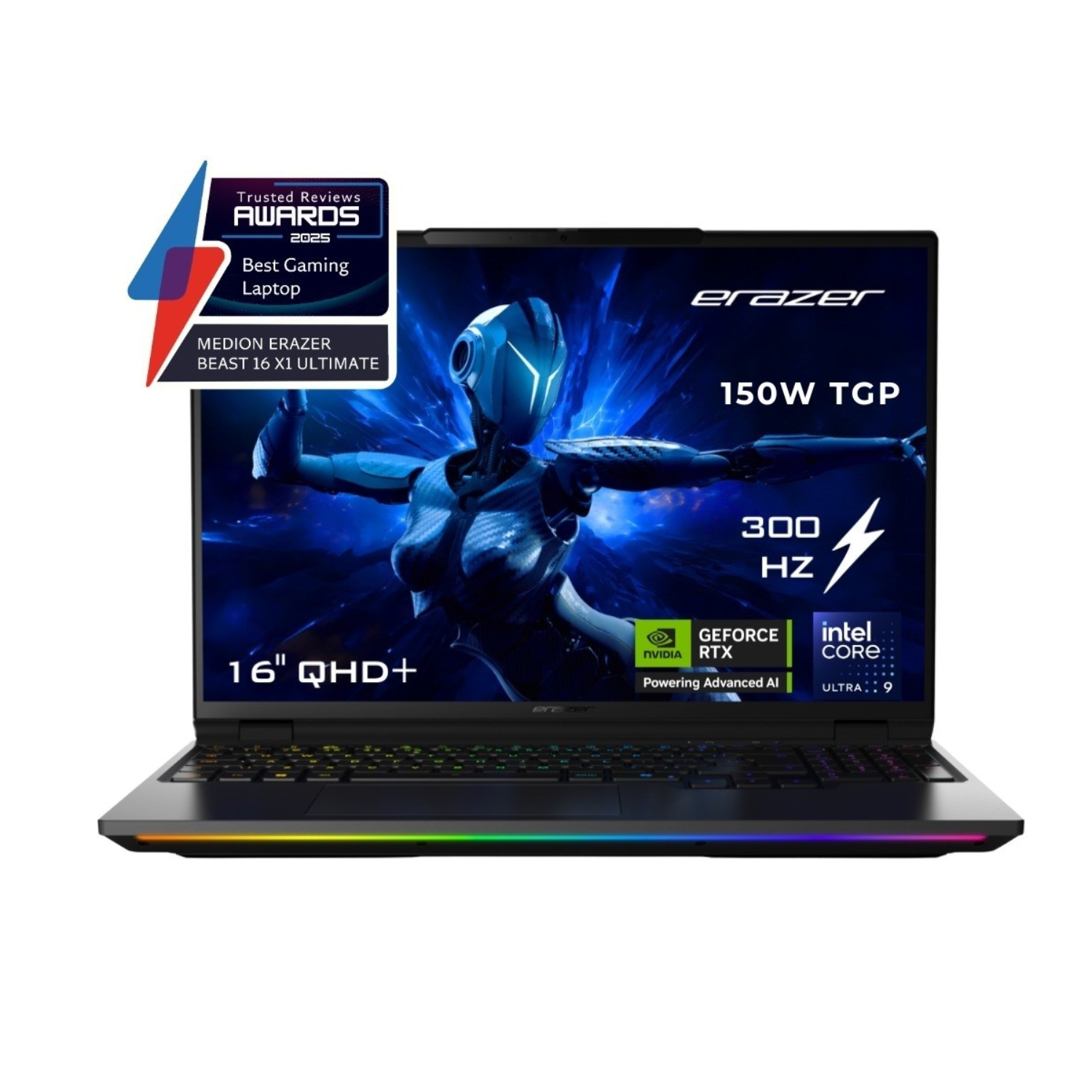 MEDION  Erazer Beast 16 X1 Ultimate Intel Ultra 9 275HX 32GB RAM 2TB SSD NVIDIA RTX 5090 Graphics 16 inch QHD+ 300Hz Windows 11 Home Gaming Laptop