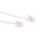 ACT Witte 0,5 meter platte telefoonkabel met RJ11 connectoren