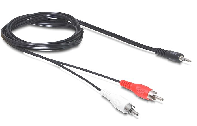 Image of DeLOCK 3.5mm/2 x RCA audio cable 5 m Black