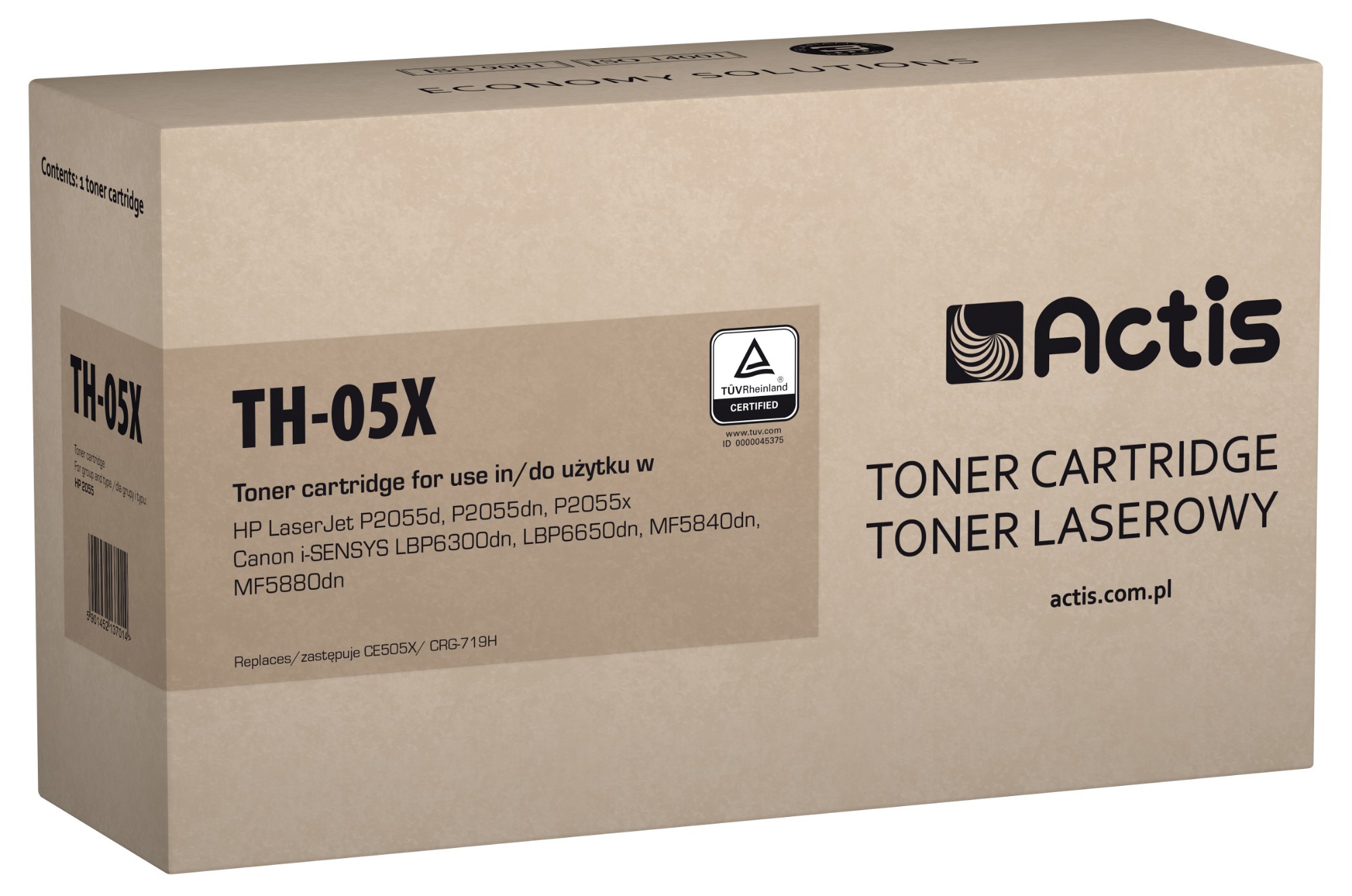 Actis TH-05X toner (replacement for HP 05X CE505X, Canon CRG-719H; Standard; 6500 pages; black)