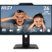 MSI Pro MP242PMG 23.8 Inch Monitor, FHD (1920 x 1080), 120Hz, IPS, 1ms, 1x HDMI 1.4b, 1x DP 1.2a, 1x D-Sub(VGA), 2xUSB 5Gbps Type-A, 1x USB 5Gbps Type-B, Built-in Speakers, Webcam, Anti-Glare, Anti-Flicker, Less Blue light, TÜV Certified, VESA, Kensington