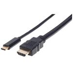 Manhattan USB-C to HDMI Cable, 4K@30Hz, 2m, Black, Three Year Warranty, Equivalent to CDP2HDMM2MB