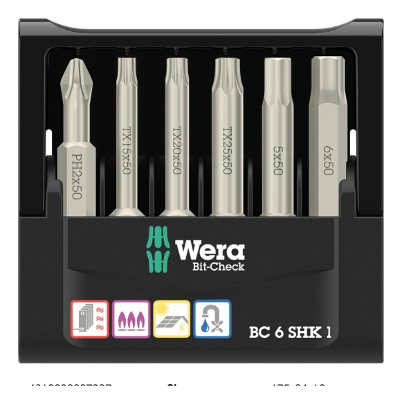 Wera 05073631001 screwdriver bit 6 pc(s)