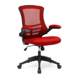 NAUTILUS Designs Luna Designer High Back Mesh Red Task Operator Office Chair With Folding Arms and Black Shell - BCM/L1302/RD DD