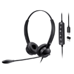 Adesso Xtream P4T-TAA Headset Wired Head-band Office/Call center USB Type-C / USB Type-A Black