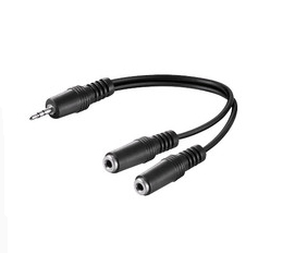 Image of Microconnect 3.5mm - 2 x 3.5mm, M-F audio cable 0.2 m Black