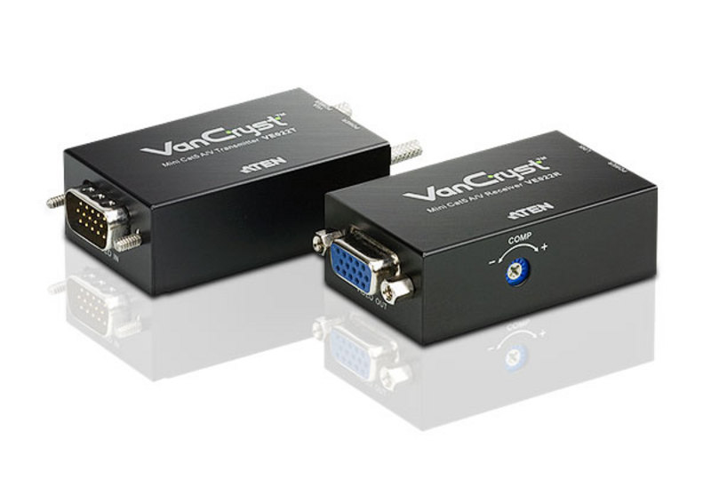 Aten VE022-AT-E AV extender AV transmitter & receiver Black