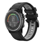 Garmin EU Product - Fenix 3 HR Two-color Silicone Watch Band - Black / Gray