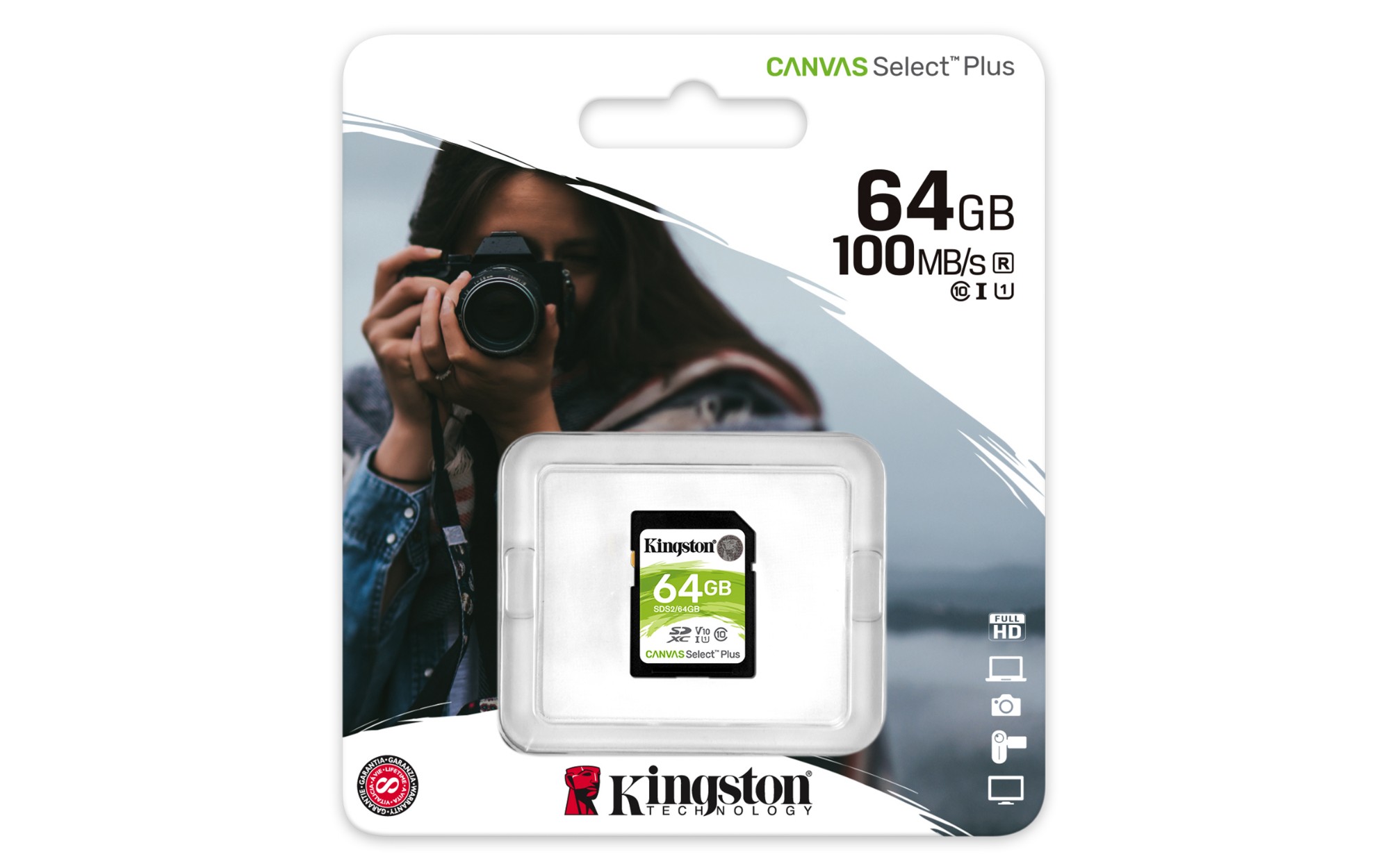 Kingston Technology 64GB SDXC Canvas Select Plus 100R C10 UHS-I U1 V10