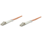 Intellinet Fiber Optic Patch Cable, OM1, LC/LC, 1m, Orange, Duplex, Multimode, 62.5/125 Âµm, LSZH, Fibre, Lifetime Warranty, Polybag