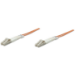 Intellinet Fiber Optic Patch Cable, OM1, LC/LC, 1m, Orange, Duplex, Multimode, 62.5/125 µm, LSZH, Fibre, Lifetime Warranty, Polybag