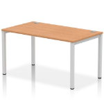 Dynamic Impulse Single Row Bench Desk W1400 x D800 x H730mm Oak Finish Silver Frame - IB00259 DD
