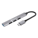 BRobotix 6008058 nodo concentrador USB 3.2 Gen 1 (3.1 Gen 1) Type-C 5000 Mbit/s Negro, Plata