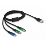 DeLOCK 87882 USB-kabel USB 2.0 1 m USB A 2 x USB C/Micro-USB B Zwart, Blauw, Groen