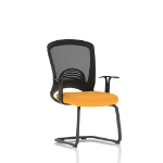 Dynamic Astro Mesh Back Visitor Cantilever Leg Bespoke Fabric Seat Senna Yellow - KCUP2012 DD