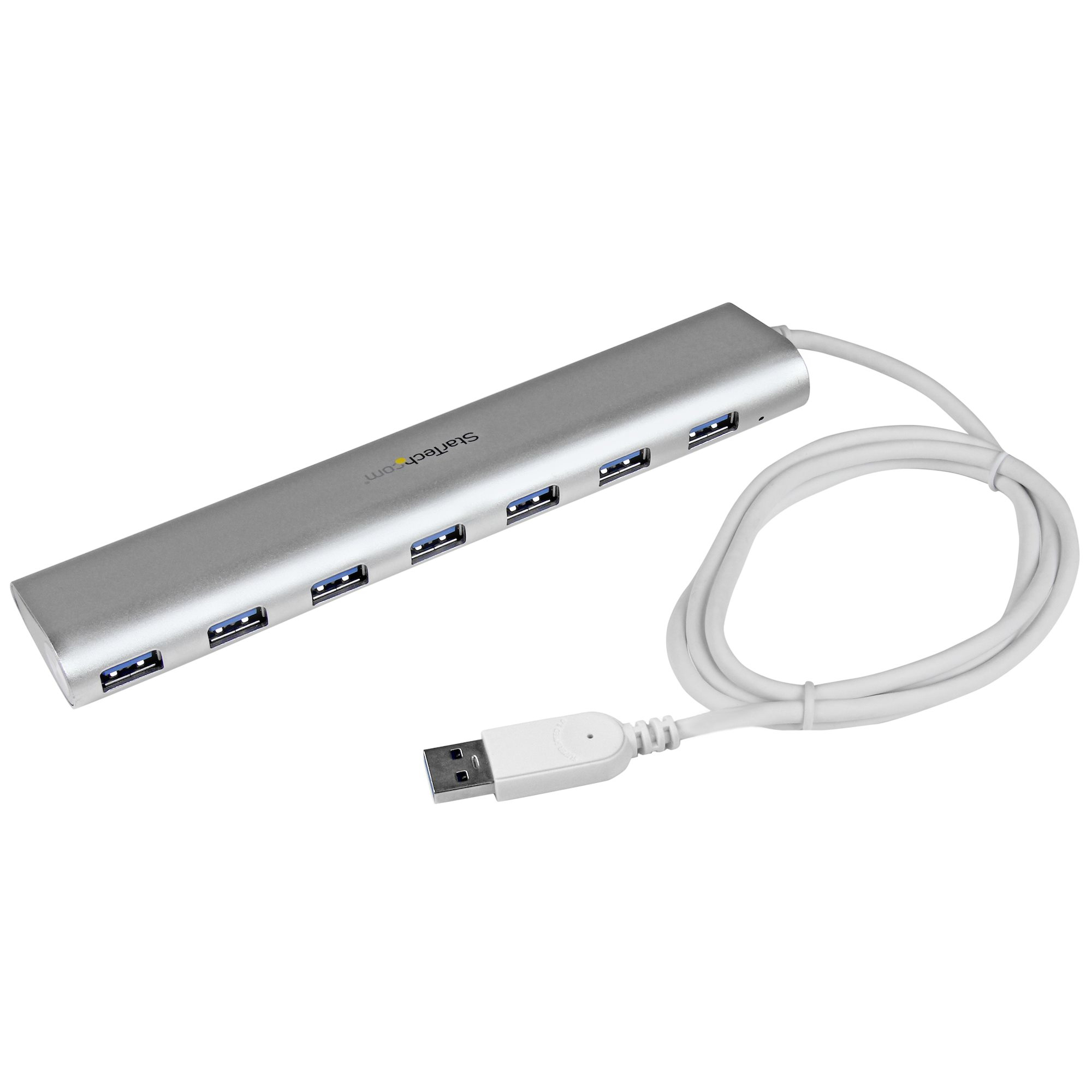 StarTech.com 7-Port USB Hub, USB A to 7x USB-A Ports, USB 5Gbps, Rugged Design, Bus or Self-Powered, Portable Laptop USB 3.0 Hub Expansion with Power Supply