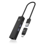 ICY BOX IB-HUB1439-LAN Wired USB 3.2 Gen 1 (3.1 Gen 1) Type-A Black