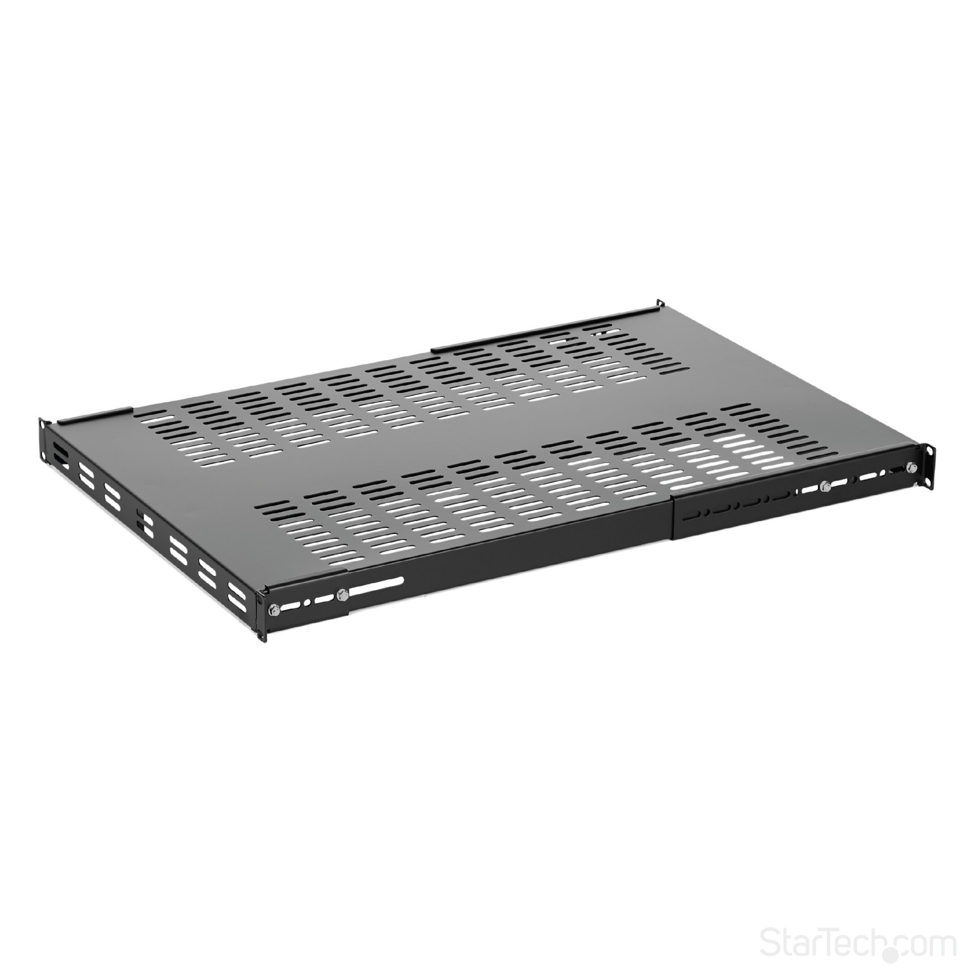 StarTech.com 1U Adjustable Mounting Depth Vented Rack Mount Shelf - Heavy Duty Fixed Rack Shelf - 250lbs / 113kg