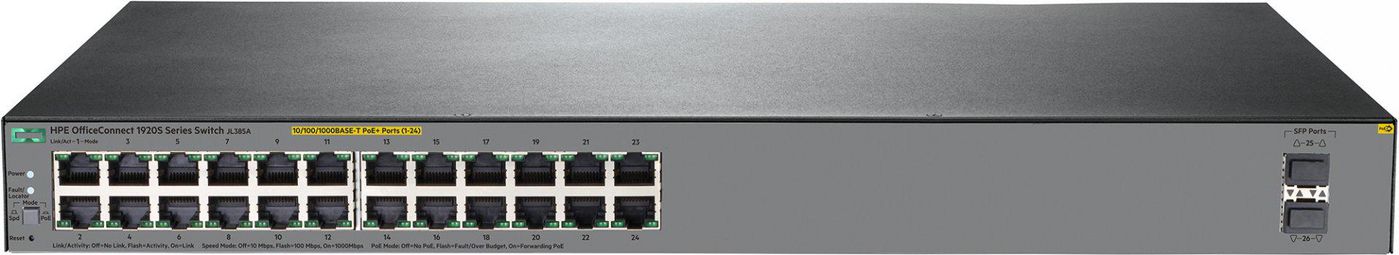 HP E OfficeConnect 1920S 24G 2SFP PoE+ 370W Network Switch