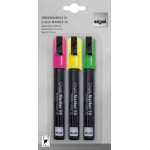 Sigel GL182 marker 3 pc(s) Chisel tip Green, Pink, Yellow