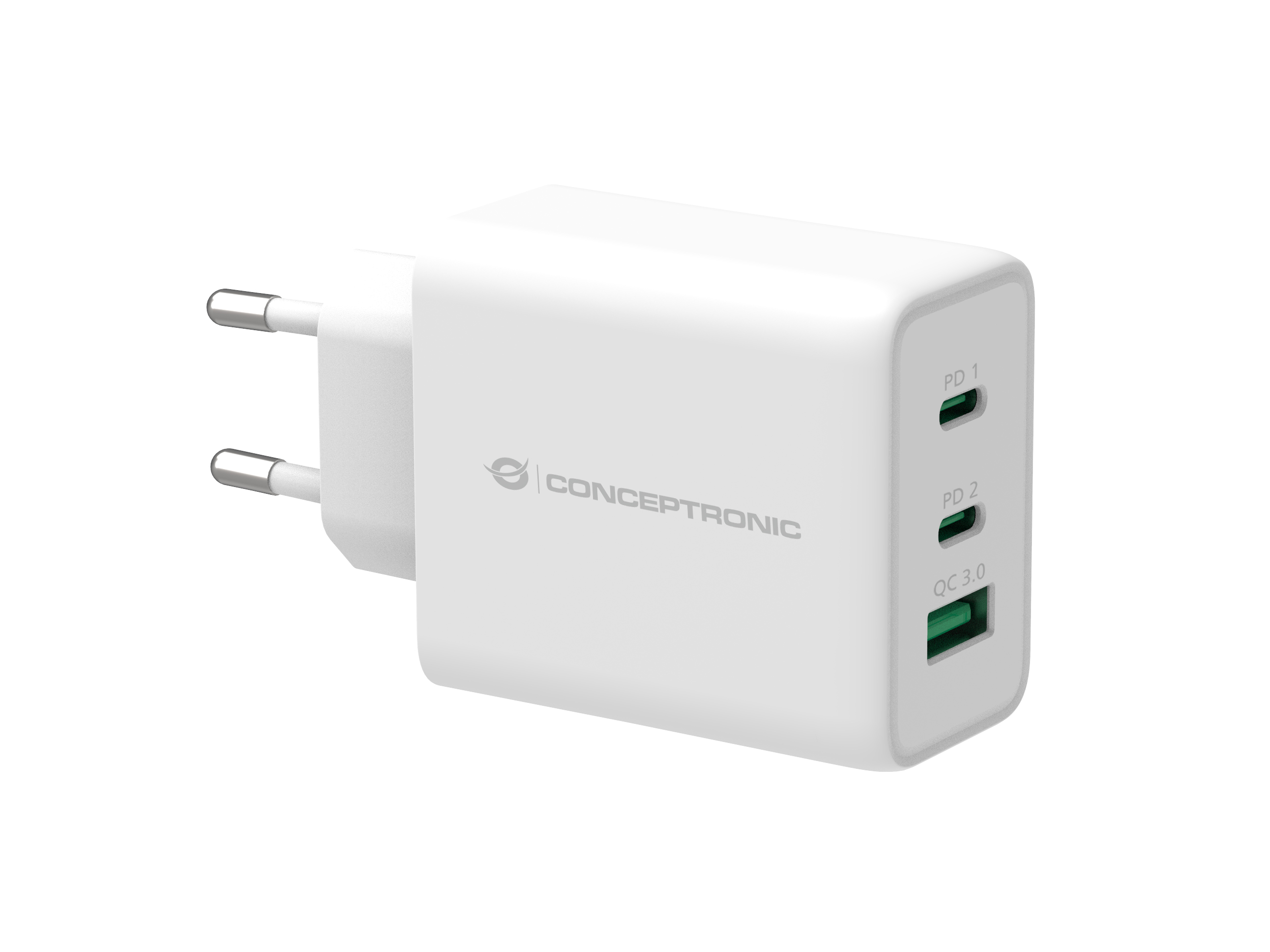 Image of Conceptronic ALTHEA 3-Port 65W GaN USB PD Charger, QC 3.0