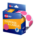 Avery 937249 self-adhesive label Round Removable Pink 500 pc(s)